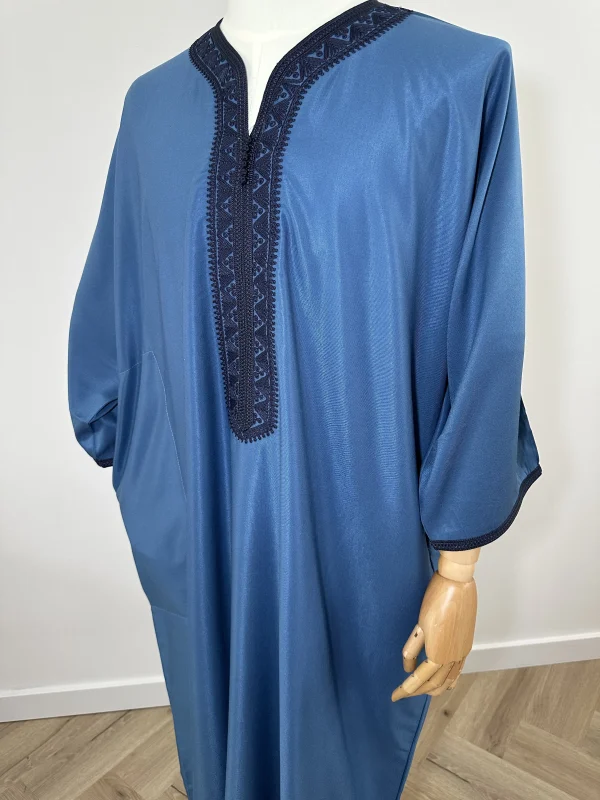 Marokkaanse kandoura DONKERBLAUW - Afbeelding 2
