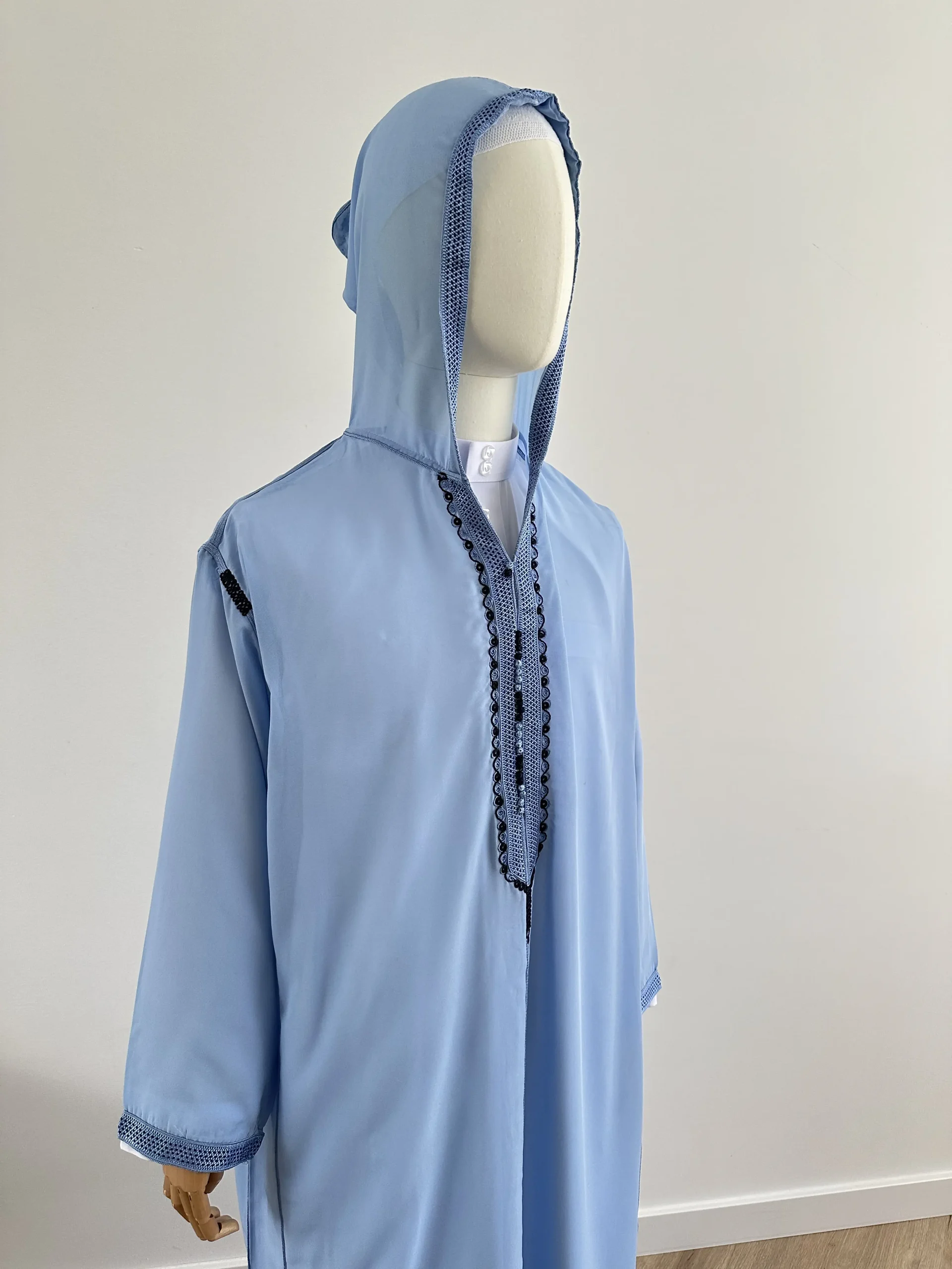 Marokkaanse Djellaba SOUSSDI HEMELBLAUW - Afbeelding 2