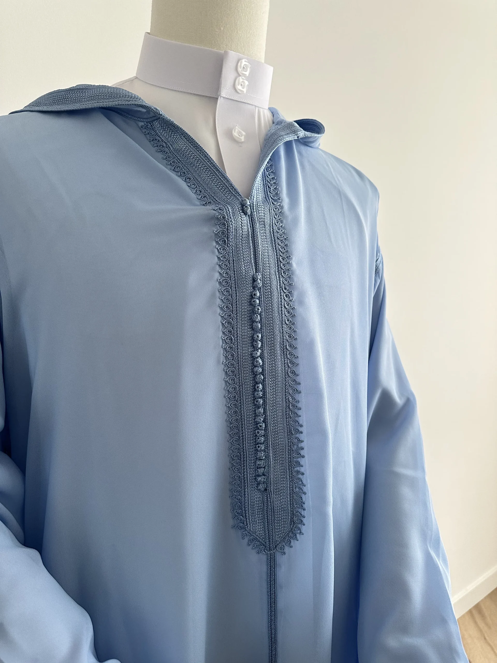 Marokkaanse Djellaba SOUSSDI HEMELBLAUW - Afbeelding 3